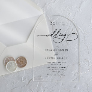 Minimalist Simple Modern Script Acrylic Invitations