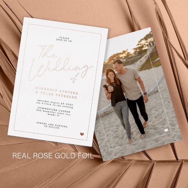 Minimalist simple modern script wedding rose gold (Creator Uploaded)