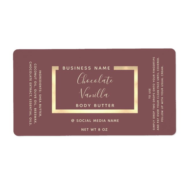 Minimalist simple modern typography gold frame lab (Front)