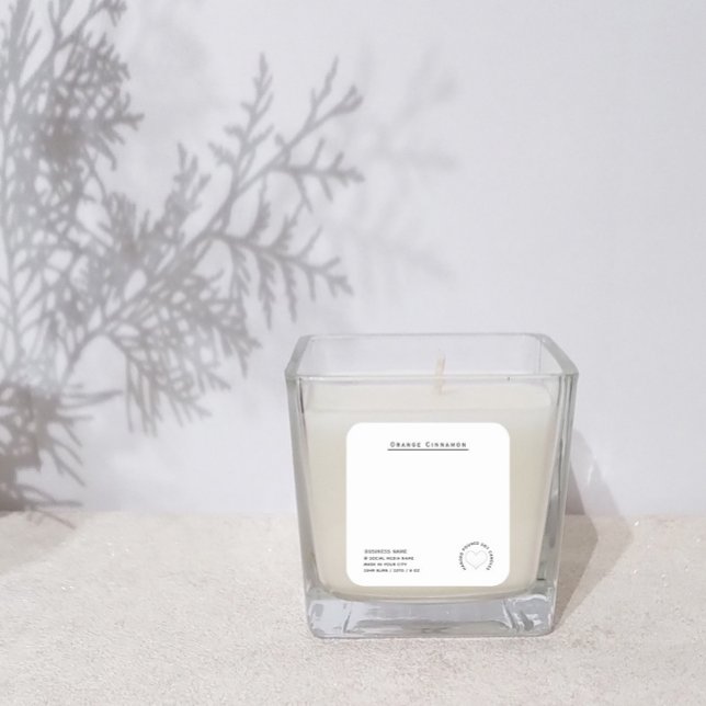 Minimalist Simple modern white heart  candle Square Sticker (Creator Uploaded)