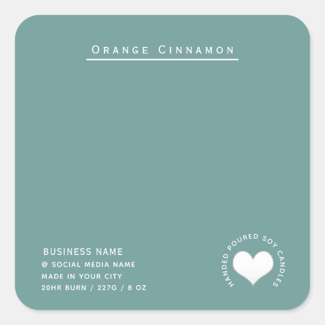 Minimalist Simple modern white heart  Square Stick Sticker (Front)