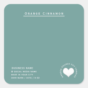 Minimalist Simple modern white heart Square Stick Sticker