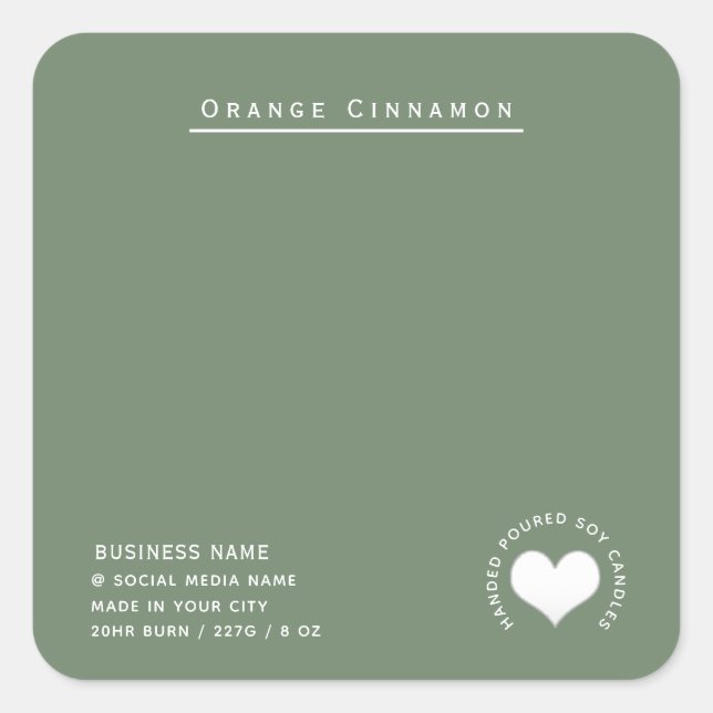 Minimalist Simple modern white heart  Square Sticker (Front)
