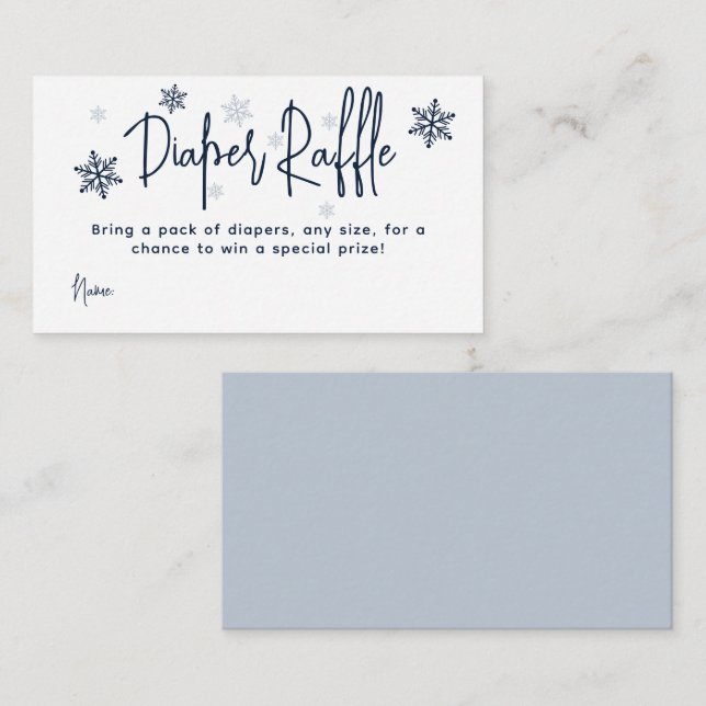 Minimalist simple modern winter Baby Boy Shower  Enclosure Card (Front/Back)