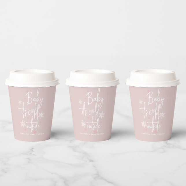 Minimalist simple modern winter Baby Boy Shower  Paper Cups (Multi)