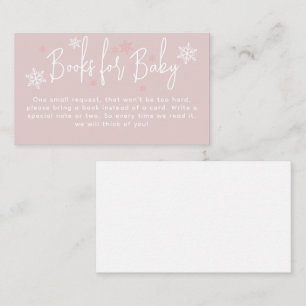 Minimalist simple modern winter Baby Girl Shower Enclosure Card