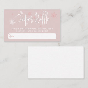 Minimalist simple modern winter Baby Girl Shower  Enclosure Card