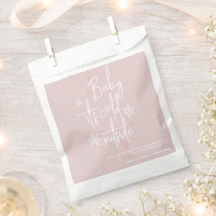 Minimalist simple modern winter Baby girl Shower Favour Bags