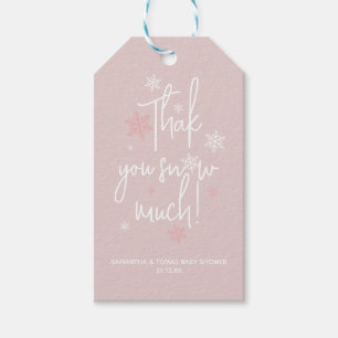 Minimalist simple modern winter Baby GIRL Shower  Gift Tags