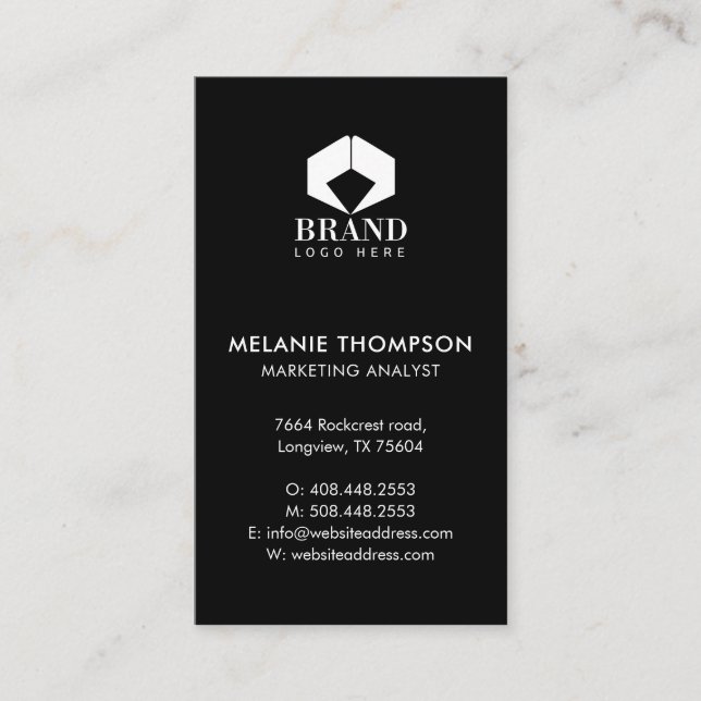 Minimalist Simple Modern Your Custom Company Logo Business Card (Front)