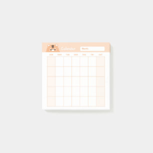 Minimalist Simple Monthly Planner Calendar Post-it Notes