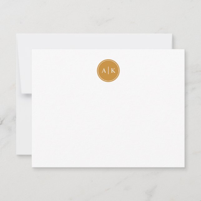 Minimalist Simple Mustard Yellow Monogram  Card (Front)
