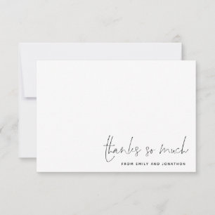 Minimalist Simple Name Script Wedding Thank You Card
