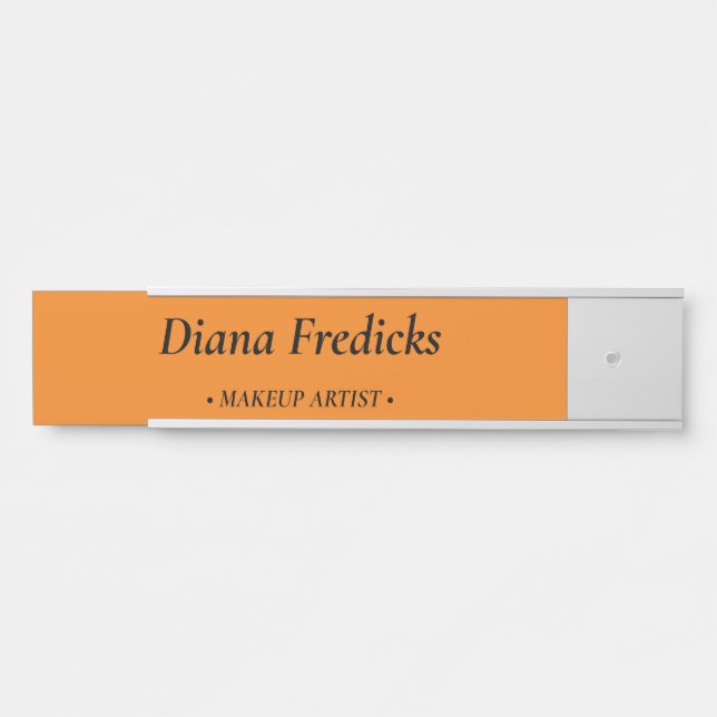 Minimalist simple orange business door sign (Front)