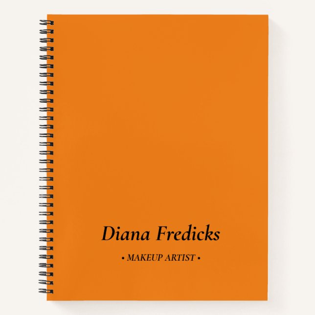 Minimalist simple orange business notebook (Front)