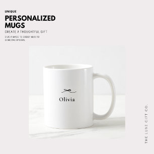 Minimalist Simple Personalized Mug with Bow