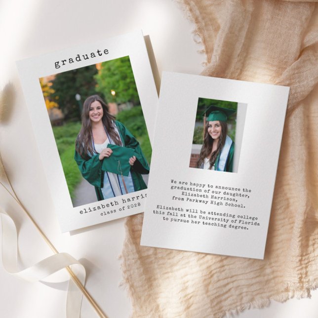 Minimalist Simple Photo | Graduation Announcement (Creator Uploaded)