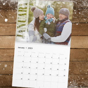 Minimalist Simple Photo Months Cool Typography  Calendar