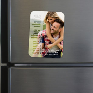 Minimalist Simple Photo Vellum Overlay Typography Magnet