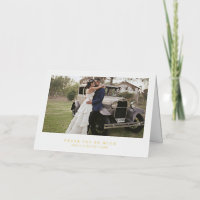 Minimalist Simple Photo Wedding Thank You Gold