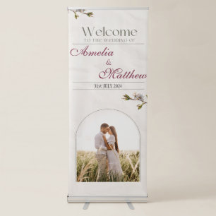 Minimalist Simple Photo Welcome to our Wedding Retractable Banner