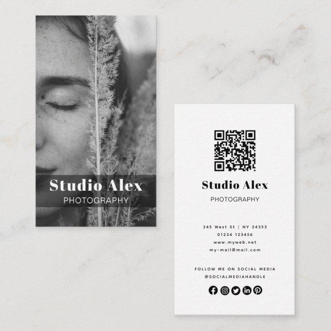 Minimalist Simple Photography | Full Photo  Business Card (Front/Back)