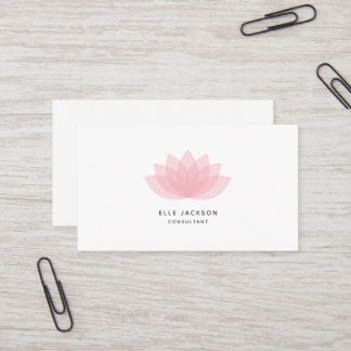 Minimalist simple pink lotus business card
