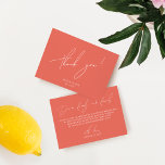 Minimalist Simple Pink Wedding Thank You Card<br><div class="desc">Designed to coordinate with for the «Bright» Wedding Invitation Collection. To change details,  click «Details». To move the text or change the size,  font,  or colour,  click «Edit using Design Tool». View the collection link on this page to see all of the matching items in this beautiful design.</div>