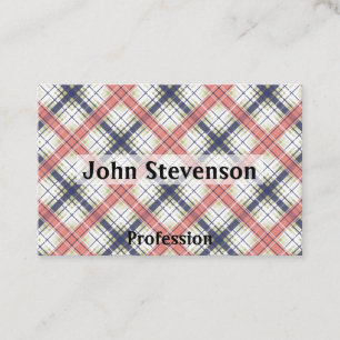 Minimalist, simple, plaid business card