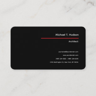Minimalist Simple Plain Architect Linen Black Business Card