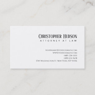Minimalist Simple Plain Attorney at Law Business Card