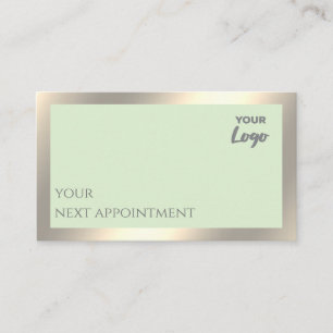 Minimalist simple plain custom logo gold foil app appointment card
