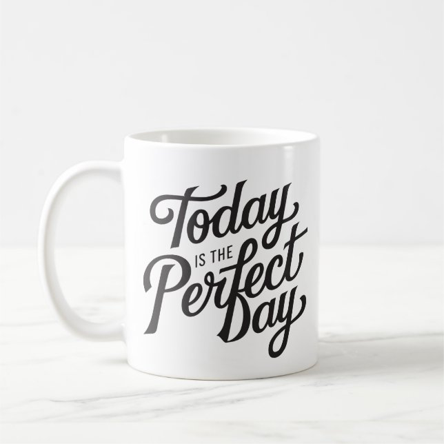 Minimalist Simple Positivity Quote Bold Typography Coffee Mug (Left)
