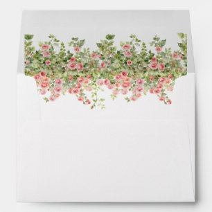 Minimalist Simple Pretty rose vine floral wedding Envelope