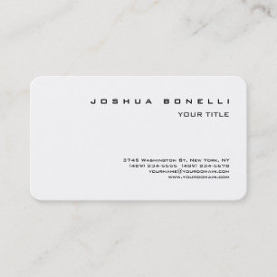 Minimalist Simple Professional Black White Business Card