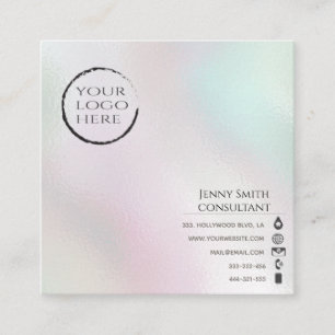 Minimalist simple professional holographic logo square business card