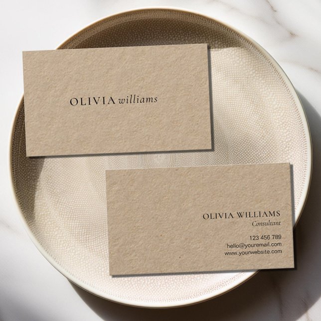 Minimalist Simple Professional Kraft Business Card (Creator Uploaded)