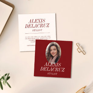 Minimalist Simple Professional Photo Modern Square Business Card