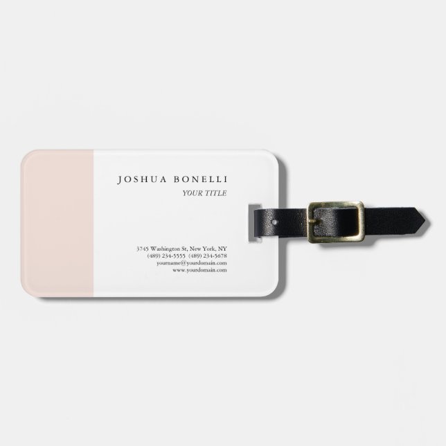 Minimalist Simple Professional Remarkable Luggage Tag (Front Horizontal)