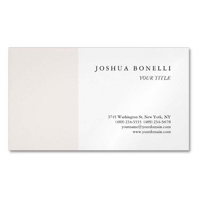 Minimalist Simple Professional Remarkable Magnetic Business Card (Front)