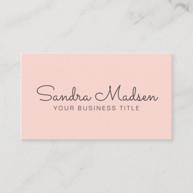 Minimalist Simple Professional Typography Pink Business Card (Front)