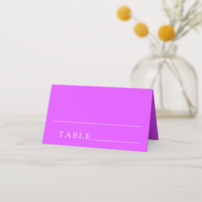 Minimalist simple purple baby shower place cards (Front)