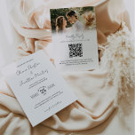 Minimalist Simple QR Code RSVP Wedding Photo Invitation<br><div class="desc">Modern and elegant design printed Minimalist Simple Black White QR Code RSVP Wedding Photo Invitation that can be customised with your text. Please click the "Customise it" button and use our design tool to modify this template. Check out the Graphic Art Design store for other products that match this design!...</div>