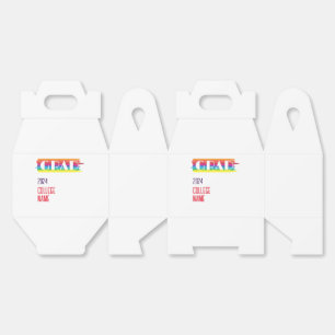 Minimalist simple rainbow graduate favour box