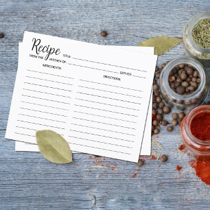 Minimalist Simple Recipe Card 