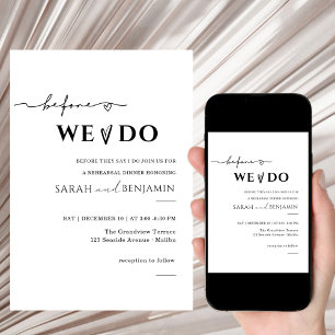 Minimalist Simple Rehearsal Dinner Invitation