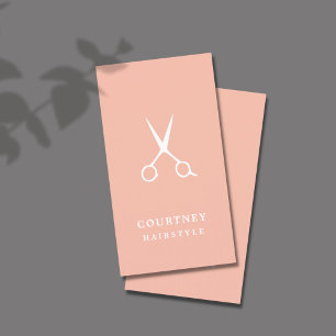 Minimalist Simple Rose and White Hair Stylist Business Card