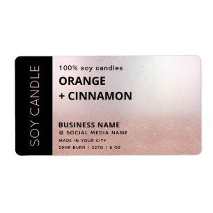 Minimalist simple rose gold soy candle