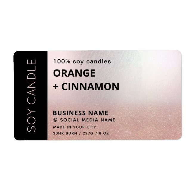 Minimalist simple rose gold soy candle  (Front)