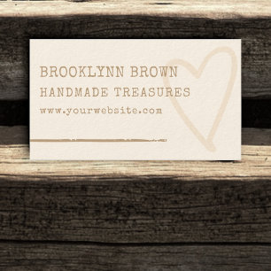 Minimalist Simple Rustic Kraft Paper Heart Graphic Business Card